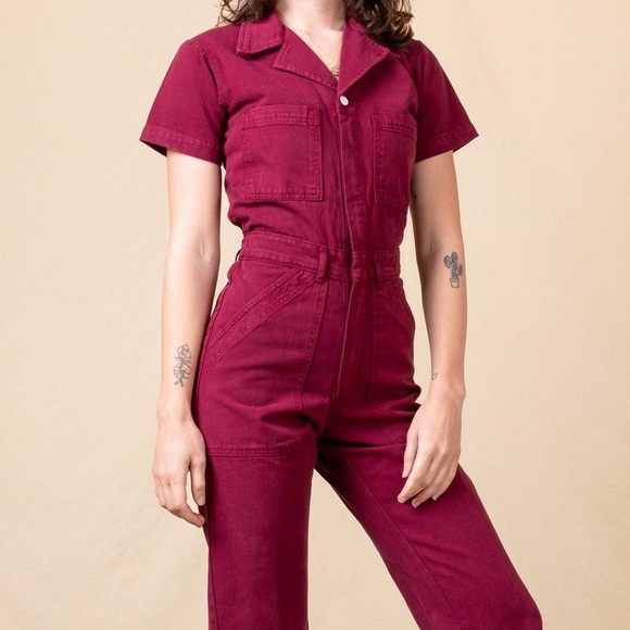 🥀 ISO: Big Bud Press Cranberry Maroon Jumpsuit M 🥀 - Picture 2 of 2
